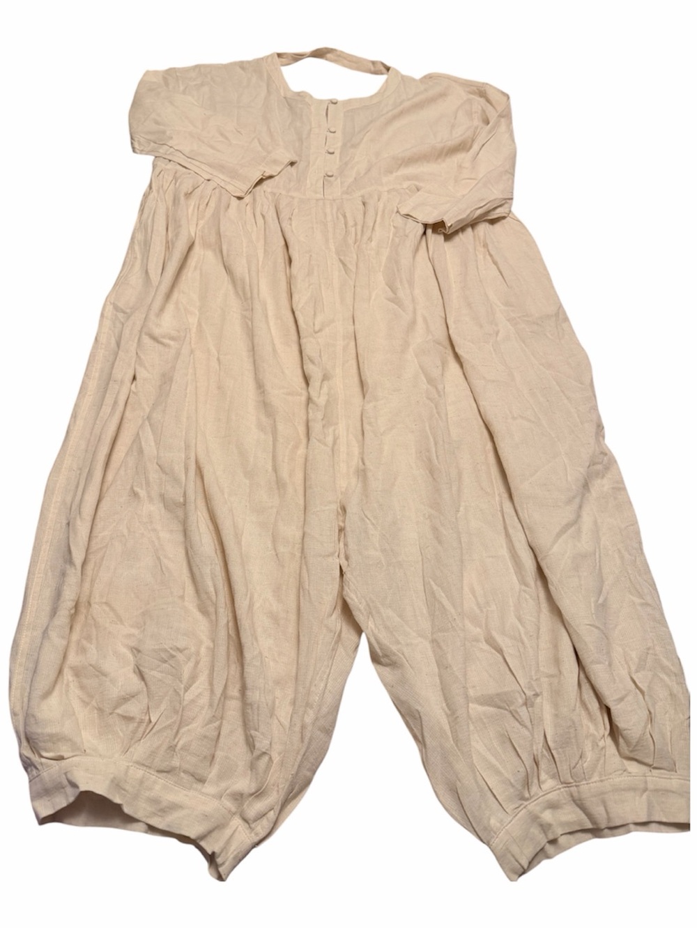 Avy & Co Cream Wide-Leg Cotton Jumpsuit